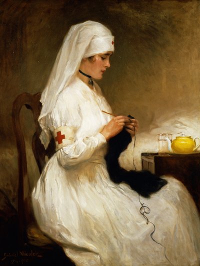 Retrato de una enfermera de la Cruz Roja de Gabriel Emile Niscolet